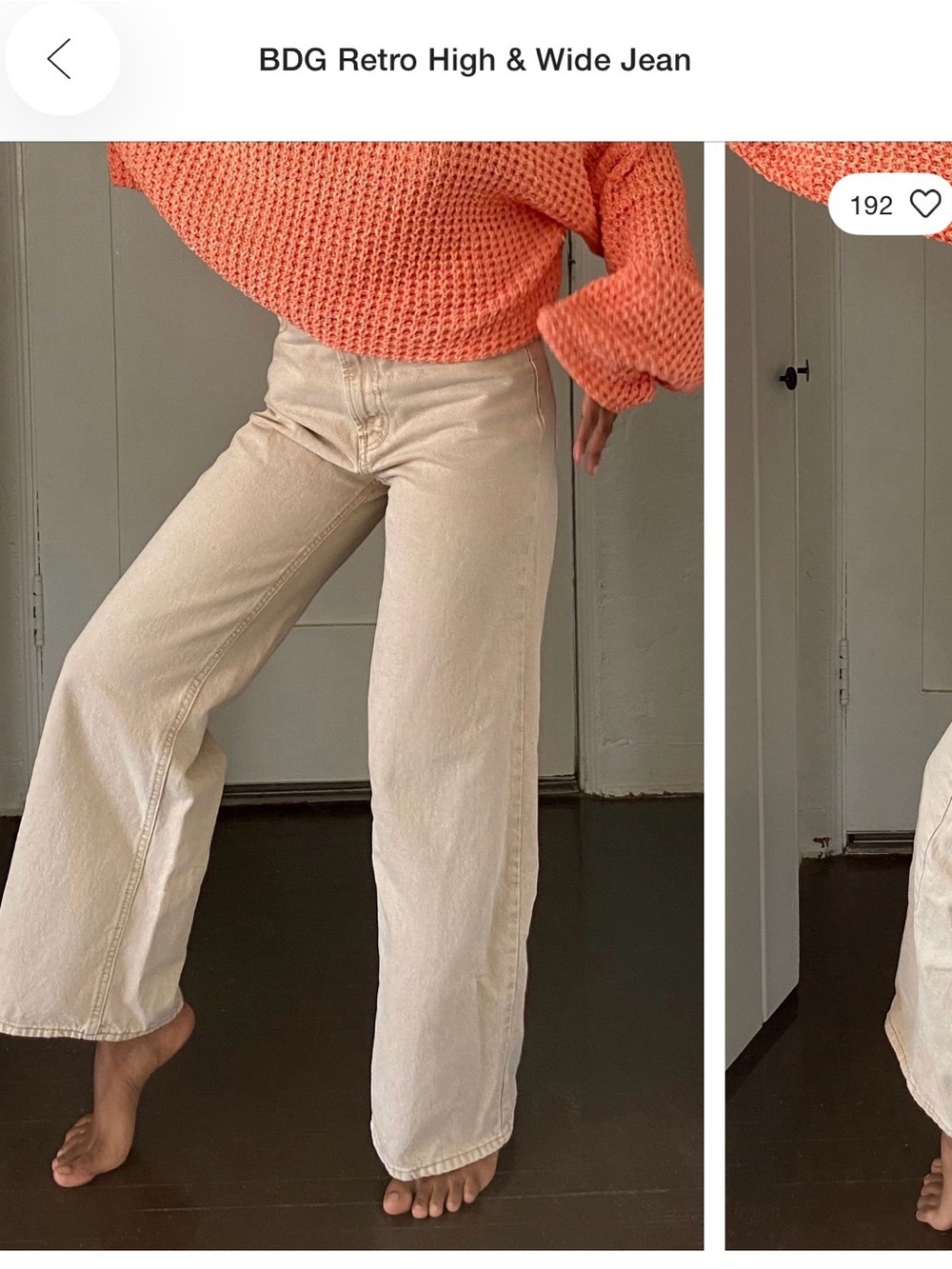 BDG Wide-Leg Jeans in Cream